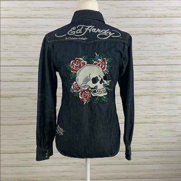 ed hardy denim shirts